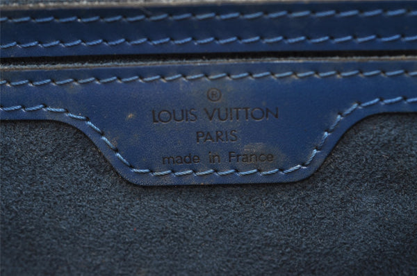 Authentic Louis Vuitton Epi Soufflot Hand Bag Blue M52225 LV 1618I