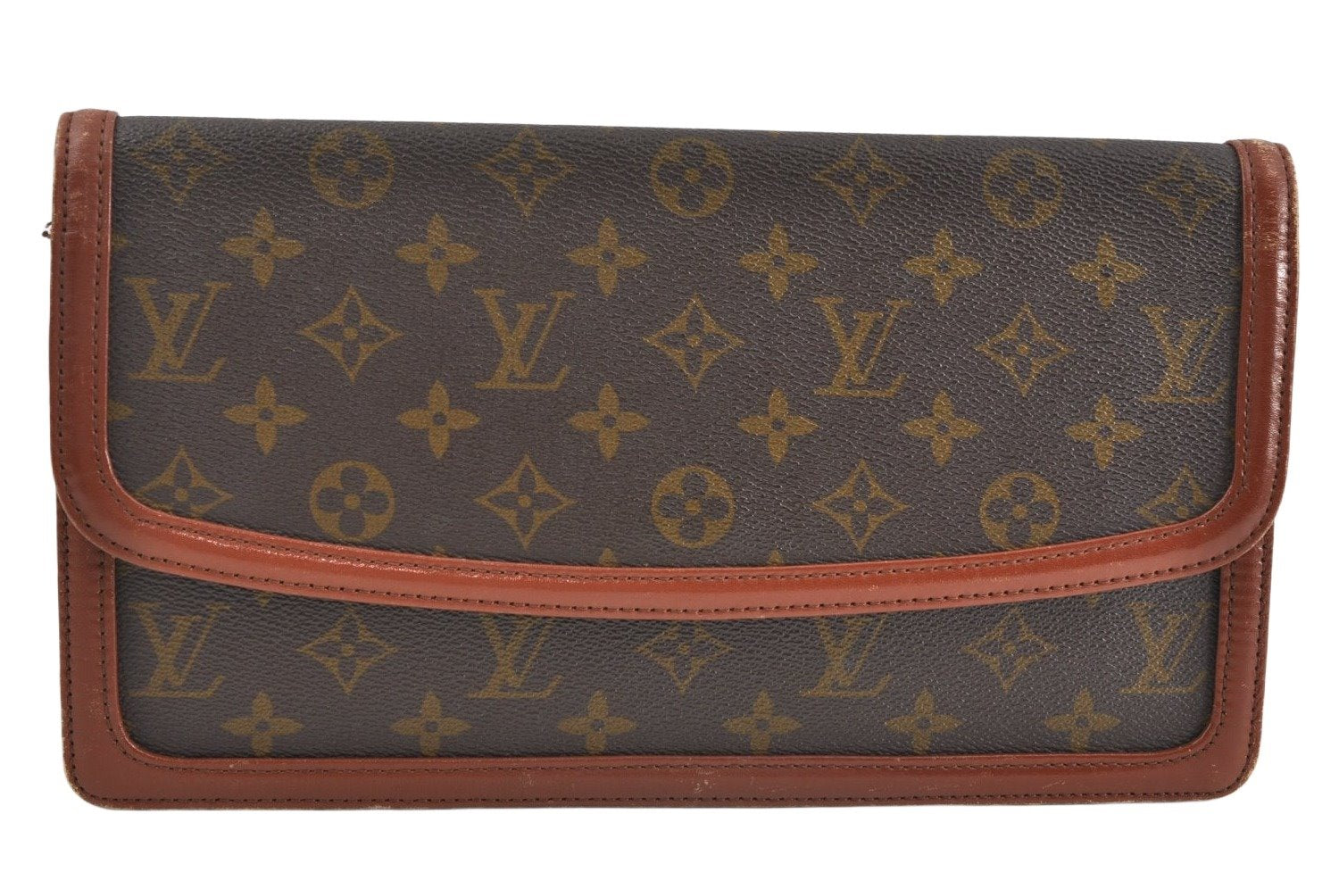 Auth Louis Vuitton Monogram Pochette Dame GM Clutch Hand Bag Old Model LV 1618J