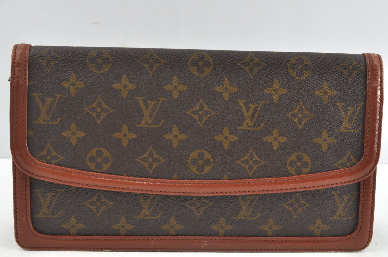Auth Louis Vuitton Monogram Pochette Dame GM Clutch Hand Bag Old Model LV 1618J
