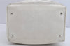 Authentic CHANEL Punching Caviar Skin CC Logo Hand Boston Bag Purse White 1618K