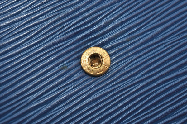 Authentic Louis Vuitton Epi Montaigne 27 Clutch Hand Bag Blue M52655 LV 1619I