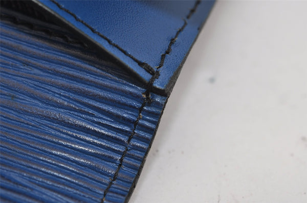 Authentic Louis Vuitton Epi Montaigne 27 Clutch Hand Bag Blue M52655 LV 1619I