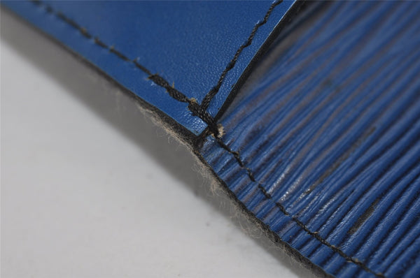 Authentic Louis Vuitton Epi Montaigne 27 Clutch Hand Bag Blue M52655 LV 1619I