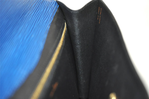 Authentic Louis Vuitton Epi Montaigne 27 Clutch Hand Bag Blue M52655 LV 1619I