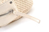 Authentic CHANEL Cotton Leather CC Logo Hand Boston Bag Purse White Cream 1619K