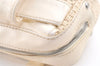 Authentic CHANEL Cotton Leather CC Logo Hand Boston Bag Purse White Cream 1619K