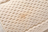 Authentic CHANEL Cotton Leather CC Logo Hand Boston Bag Purse White Cream 1619K