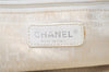 Authentic CHANEL Cotton Leather CC Logo Hand Boston Bag Purse White Cream 1619K