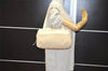 Authentic CHANEL Cotton Leather CC Logo Hand Boston Bag Purse White Cream 1619K