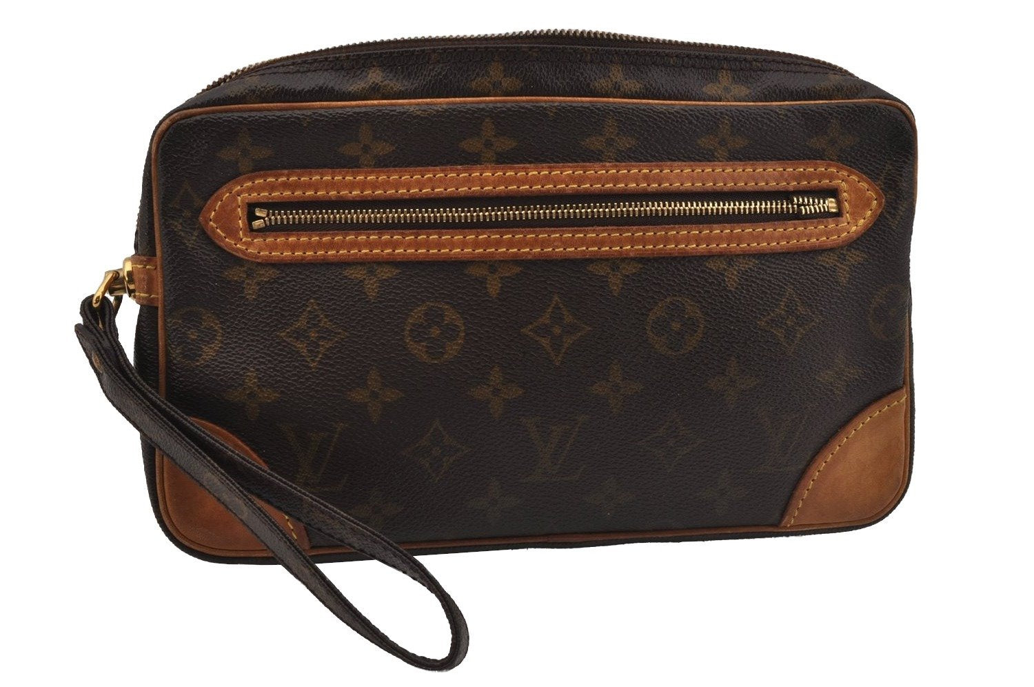 Authentic Louis Vuitton Monogram Marly Dragonne GM M51825 Clutch Bag Junk 1621J