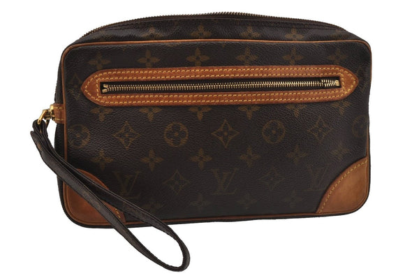 Authentic Louis Vuitton Monogram Marly Dragonne GM M51825 Clutch Bag Junk 1621J