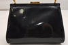 Authentic GUCCI Vintage Shoulder Hand Bag Purse Enamel Black 1621K