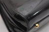 Authentic GUCCI Vintage Shoulder Hand Bag Purse Enamel Black 1621K