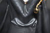 Authentic GUCCI Vintage Shoulder Hand Bag Purse Enamel Black 1621K