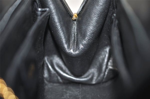 Authentic GUCCI Vintage Shoulder Hand Bag Purse Enamel Black 1621K