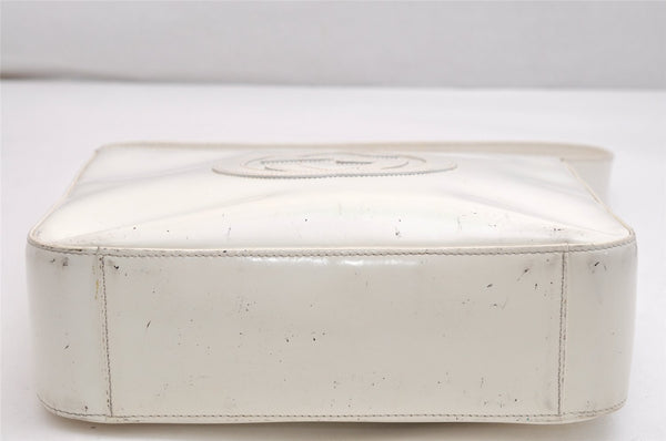 Authentic GUCCI Vintage Shoulder Bag Purse Enamel White Junk 1622K