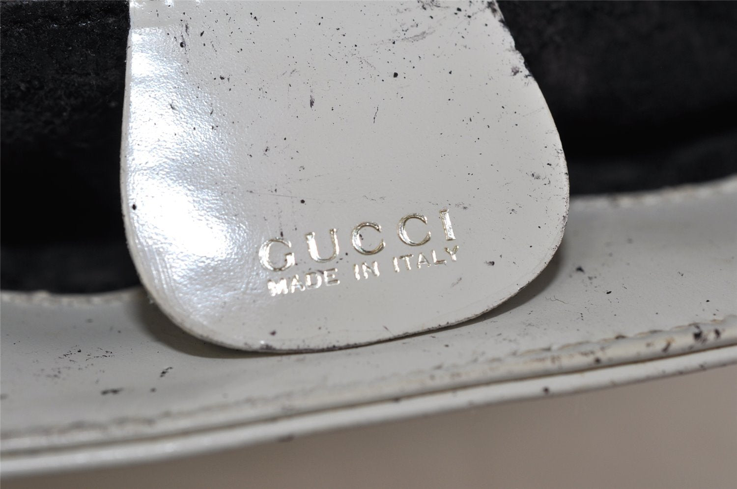 Authentic GUCCI Vintage Shoulder Bag Purse Enamel White Junk 1622K
