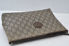 Auth GUCCI Vintage GG Plus Clutch Hand Bag Purse GG PVC Leather Brown Junk 1624J