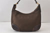 Authentic PRADA Vintage Canvas Leather Shoulder Hand Bag Purse Brown 1625K