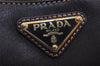 Authentic PRADA Vintage Canvas Leather Shoulder Hand Bag Purse Brown 1625K