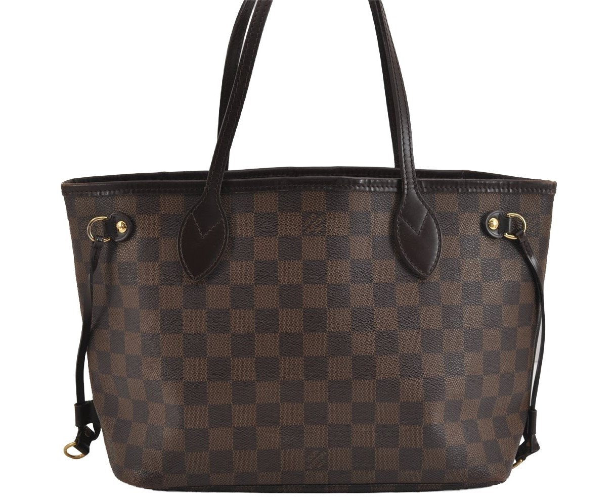 Authentic Louis Vuitton Damier Neverfull PM Shoulder Tote Bag N51109 LV 1626J