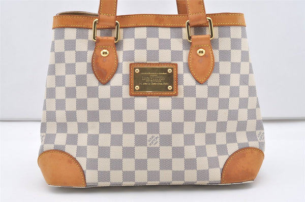 Authentic Louis Vuitton Damier Azur Hampstead PM N51207 Shoulder Tote Bag 1627J