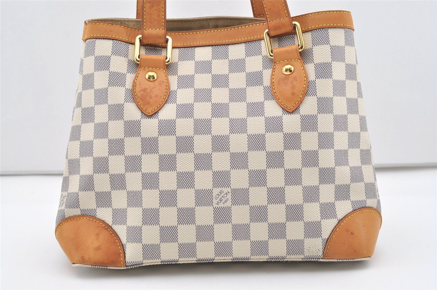 Authentic Louis Vuitton Damier Azur Hampstead PM N51207 Shoulder Tote Bag 1627J