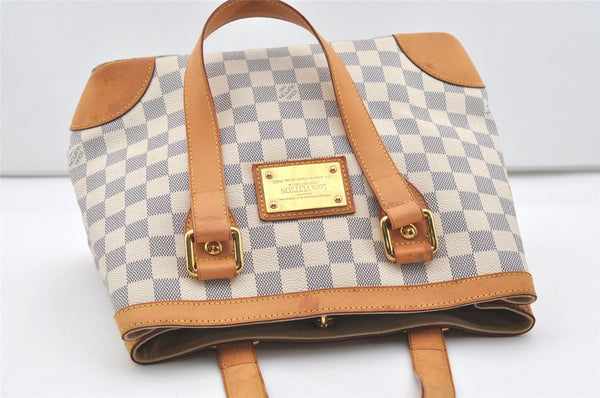 Authentic Louis Vuitton Damier Azur Hampstead PM N51207 Shoulder Tote Bag 1627J