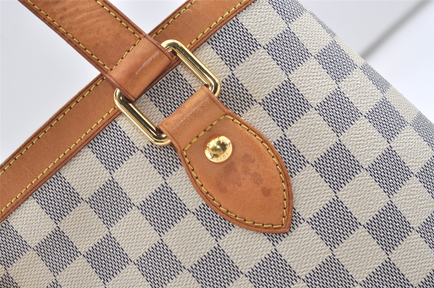 Authentic Louis Vuitton Damier Azur Hampstead PM N51207 Shoulder Tote Bag 1627J