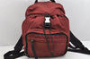 Authentic PRADA Nylon Drawstring Backpack V152 Bordeaux Red 1627K