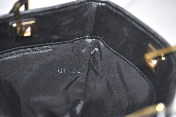 Authentic GUCCI Vintage Shoulder Tote Bag GG Canvas Leather 0021099 Black 1629I