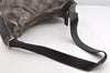 Authentic FENDI Vitange Pequin Check Shoulder Bag PVC Leather Brown Black 1629K