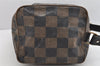 Authentic FENDI Vitange Pequin Check Shoulder Bag PVC Leather Brown Black 1629K