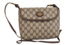 Authentic GUCCI Shoulder Cross Body Bag Purse GG PVC Leather Brown Junk 1630J