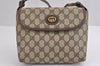 Authentic GUCCI Shoulder Cross Body Bag Purse GG PVC Leather Brown Junk 1630J