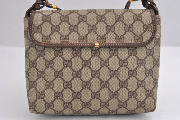 Authentic GUCCI Shoulder Cross Body Bag Purse GG PVC Leather Brown Junk 1630J