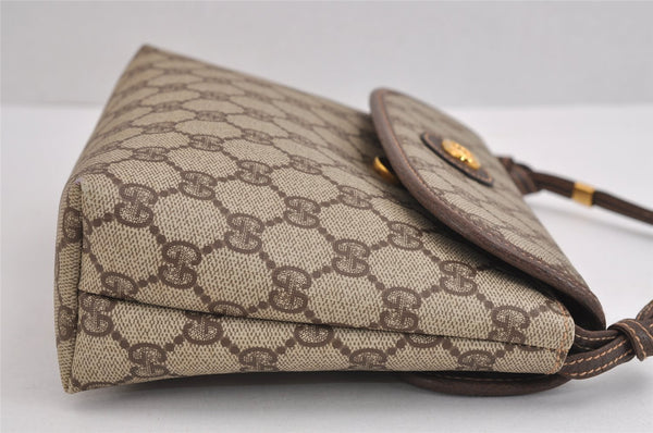 Authentic GUCCI Shoulder Cross Body Bag Purse GG PVC Leather Brown Junk 1630J
