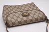 Authentic GUCCI Shoulder Cross Body Bag Purse GG PVC Leather Brown Junk 1630J