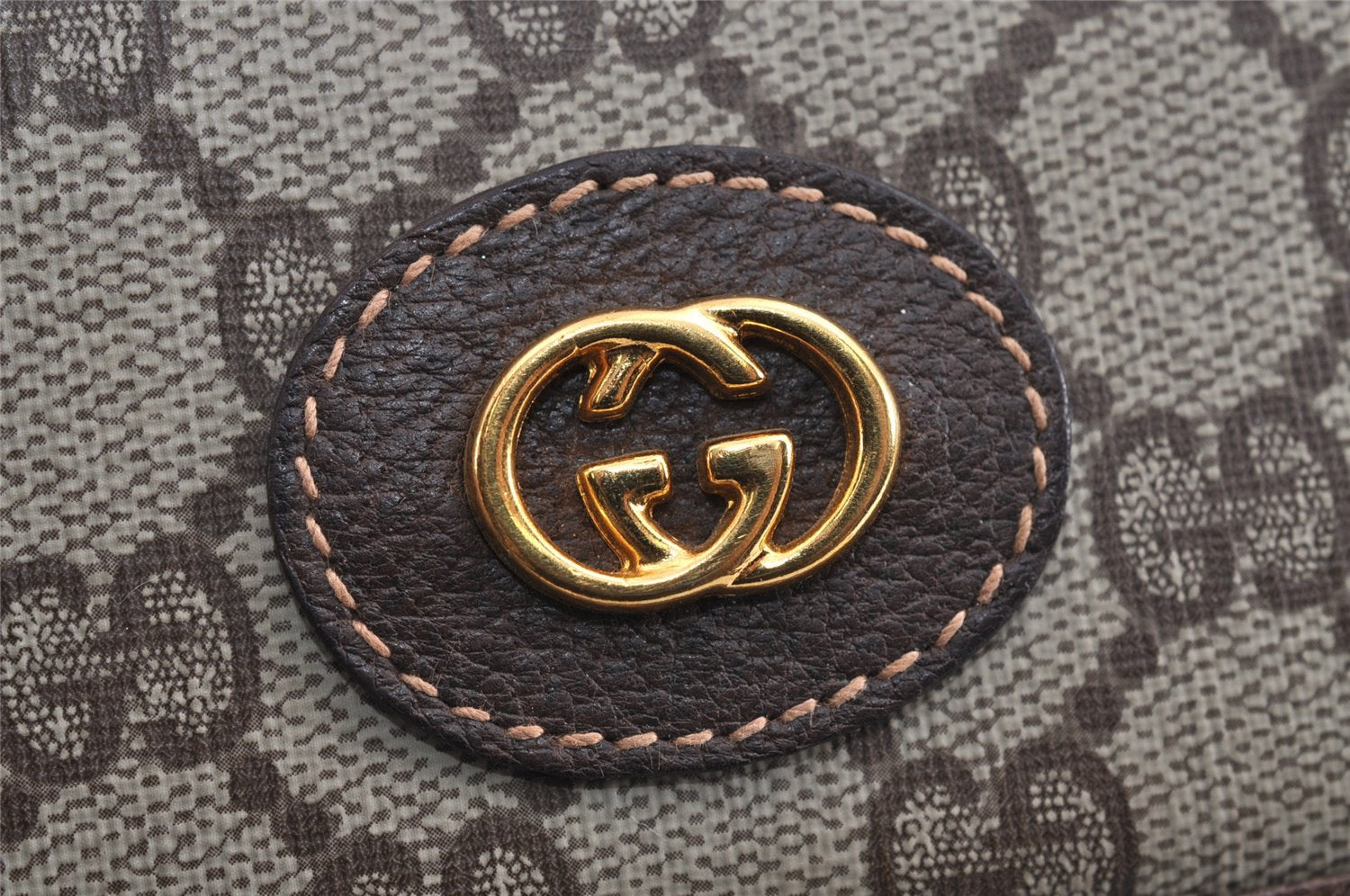 Authentic GUCCI Shoulder Cross Body Bag Purse GG PVC Leather Brown Junk 1630J