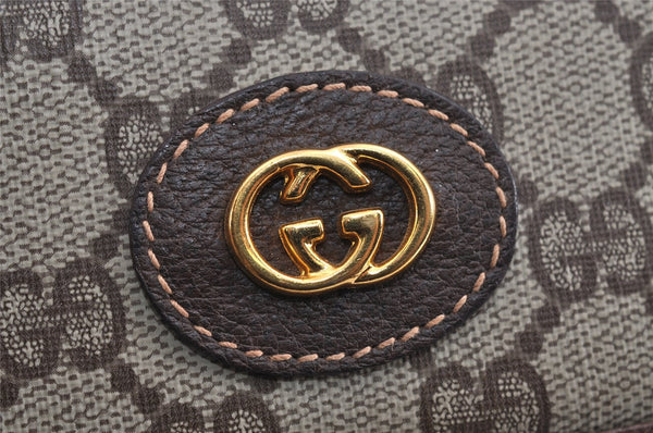 Authentic GUCCI Shoulder Cross Body Bag Purse GG PVC Leather Brown Junk 1630J