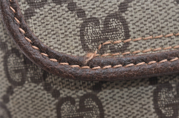 Authentic GUCCI Shoulder Cross Body Bag Purse GG PVC Leather Brown Junk 1630J