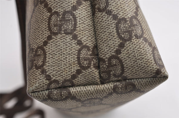 Authentic GUCCI Shoulder Cross Body Bag Purse GG PVC Leather Brown Junk 1630J