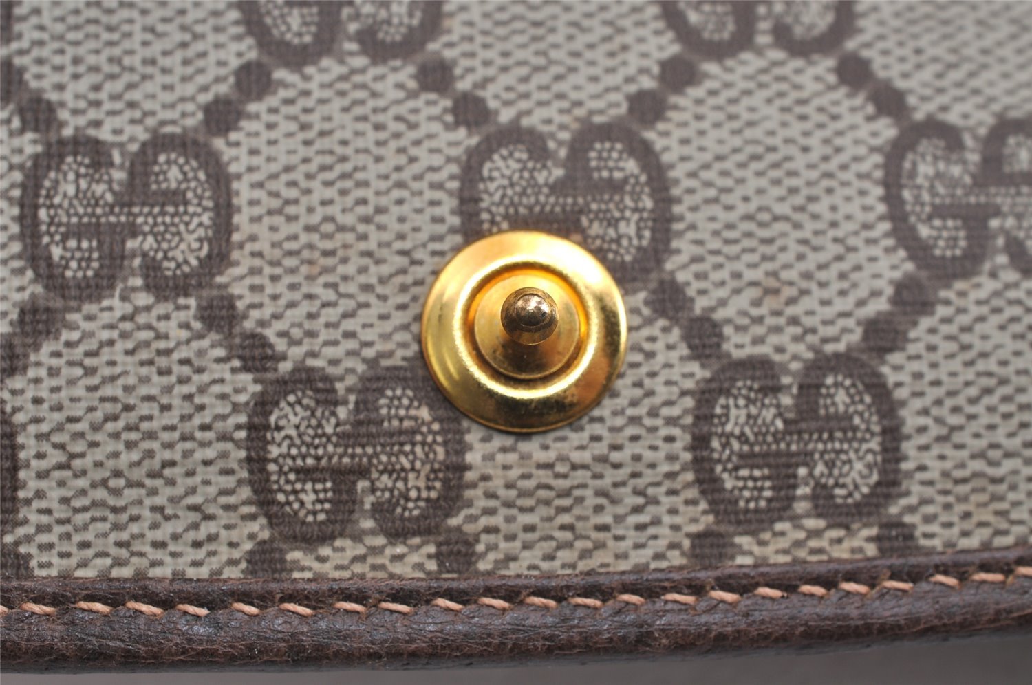 Authentic GUCCI Shoulder Cross Body Bag Purse GG PVC Leather Brown Junk 1630J