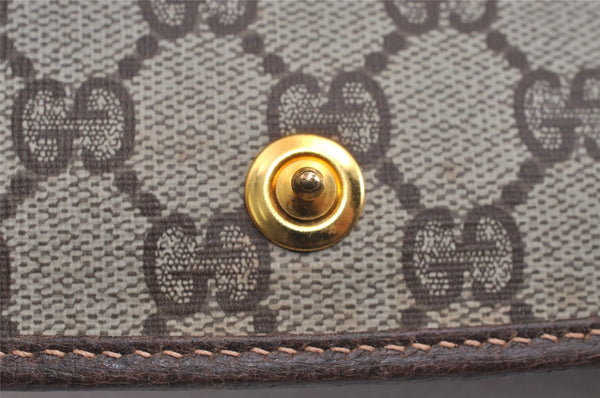 Authentic GUCCI Shoulder Cross Body Bag Purse GG PVC Leather Brown Junk 1630J