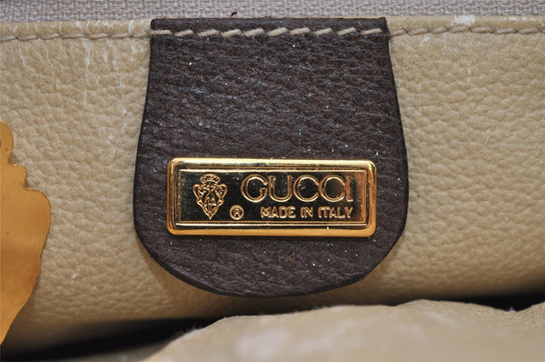 Authentic GUCCI Shoulder Cross Body Bag Purse GG PVC Leather Brown Junk 1630J