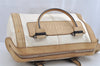 Authentic Chloe Vintage ALICE Hand Boston Bag Canvas Leather Cream Beige 1630K