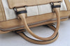 Authentic Chloe Vintage ALICE Hand Boston Bag Canvas Leather Cream Beige 1630K