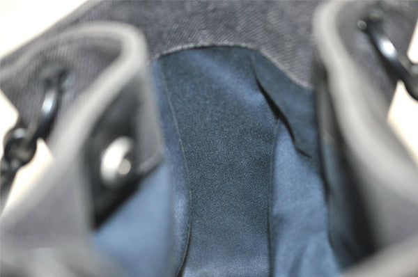 Authentic GUCCI Hand Tote Bag Purse GG Canvas Leather 101919 Black 1631I