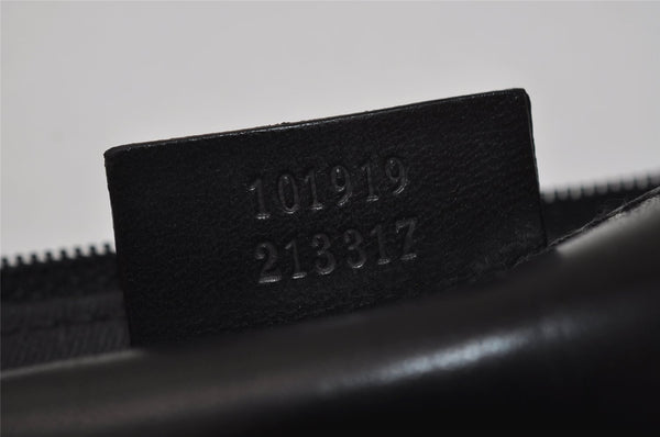 Authentic GUCCI Hand Tote Bag Purse GG Canvas Leather 101919 Black 1631I