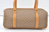 Authentic GUCCI Micro GG PVC Leather Hand Boston Bag Purse Brown 1631K